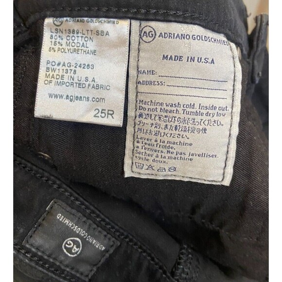 AG Pants Womens Size 25 R Leatherette Super Black The Legging Ankle Super Skinny - Picture 9 of 12